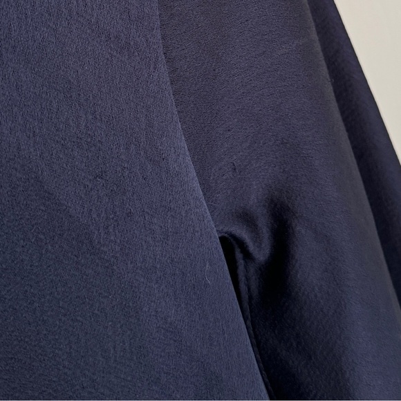 Rickie Freeman For Teri Jon Beaded Cape-Sleeve Satin Gown in Navy - Size 2 - Picture 5 of 14